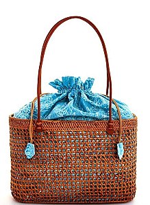 TRENDY NATURAL STRAW WOVEN FASHION TOTE BAG