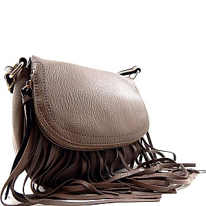 Fringed Flap Top Cross Body MESSENGER