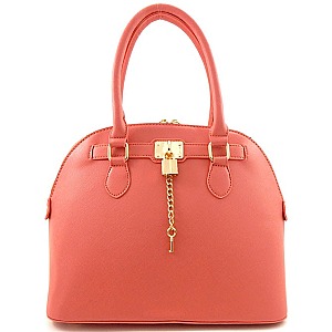 Boutique Padlock Chain Accent Satchel