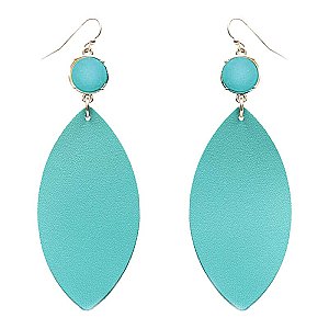 CE1741-LP Druzy Accent Oval-Shape Leather Earring