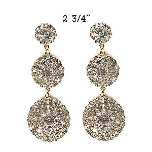 FASHIONABLE 3 ROUND STONE DROP EARRING SLCE415