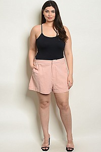Plus Size Fitted Waist Loose Fitting Shorts - Pack of 6 Pieces