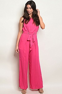 Sleeveless Belted Wide Leg Jumpsuit - Pack of 6 Pieces
