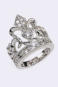 Cubic Zirconia Crown Ring LACW1721