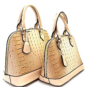 Crocodile Embossed 2 in 1 Twin Dome Satchel SET MH-CY2020