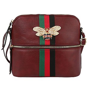 Queen Bee Stripe Crossbody - Messenger Bag