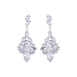 FASHIONABLE MARQUISE STONE CLUSTER DROP EARRING SLE1828