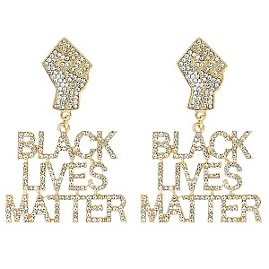 STATEMENT BLM LETTER SYMBOL EARRING