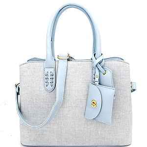 ES1332-LP Textured Classy Structured Tote with Matching Accessories