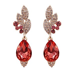 FASHIONABLE FANCY LEAF DROP STONE EARRING SLEY8430