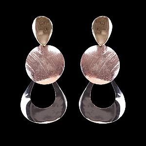 Fashionable 3 Tiered Metal Post Earrings SLEY8536