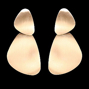 Fashionable Double Metal Disc Post Earrings SLEY8540