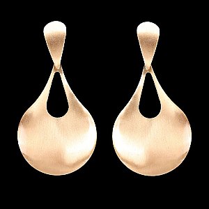 Fashionable Curved Metal Disc Post Earrings SLEY8544