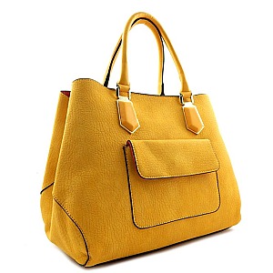 Leather Like Soft Textured Casual Satchel