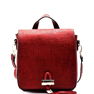 HSG62606-LP Textured Tasseled Satchel Cross Body