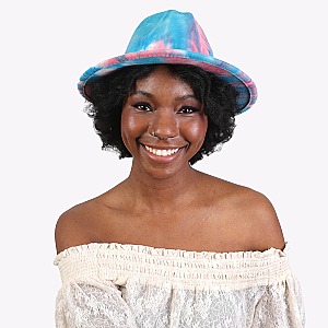 Cloudy TIE DYE MULTI COLOR PRINT Fedora Hat for Women