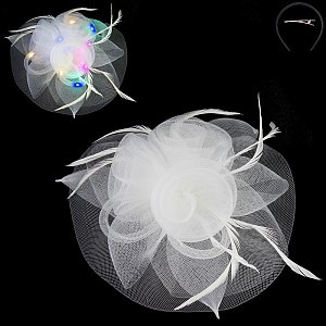 Classy Fascinator with3 Rosette Light Up Mesh