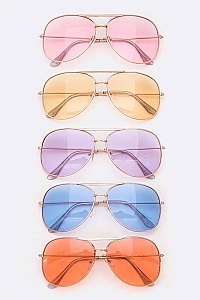 Pack of 12 Pieces Light Color Tint Aviator Sunglasses LA108-52003C1
