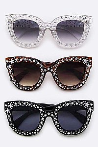 Pack of 12 Pieces Crystal Stars Fashion Sunglasses LA113-POP8014