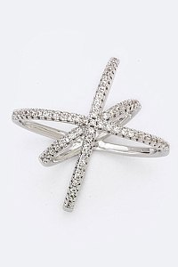 Overlapped Cubic Zirconia Ring LACW1817
