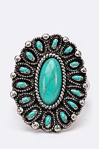 Fashionable Turquoise Iconic Stretch Ring LASR0064