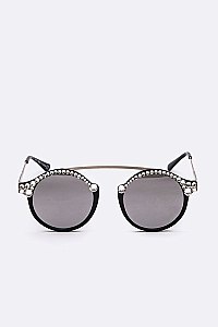 Crystal Ornate Round Sunglasses LA14-MSG1055