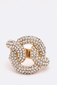 Elegant Crystal Knot Iconic Stretch Ring LARB2179