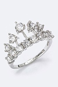 Cubic Zirconia Crown Ring LACW1838