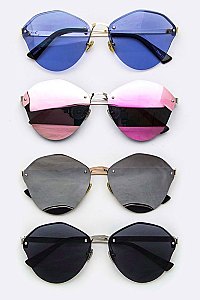 Pack of 12 Pieces Fashion Rimless Sunglasses LA113-POP8125