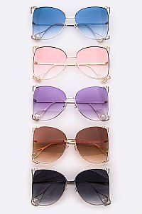 Pack of 12 Pieces Iconic Oversize Pearl Accent Sunglasses	LA108-96165