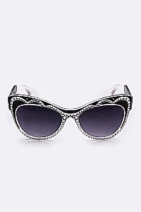 Austrian Crystal Ornate Cat Eye Sunglasses LA14-MSG1028