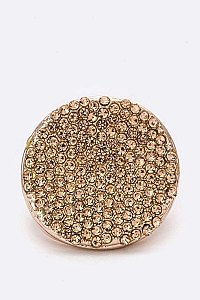 Crystal Studded Disk Stretch Ring LARB2162