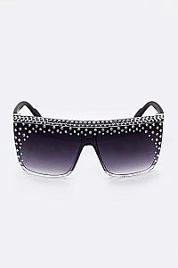 Crystal Ornate Retro Square Sunglasses LA14-MSG984