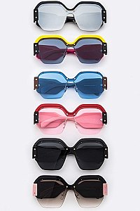 Pack of 12 Pieces Iconic Pop Color Framed Sunglasses LA97-J2621P