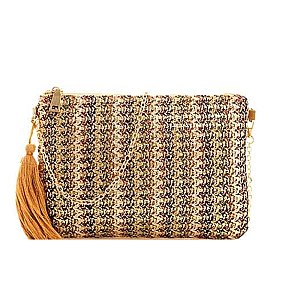 CHIC MULTI WOVEN PRINCESS CLUTCH WITH CHAIN