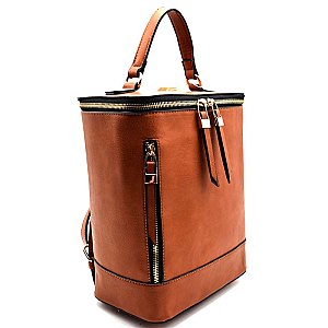 JY0132-LP Zipper-top Boxy Fashion Backpack