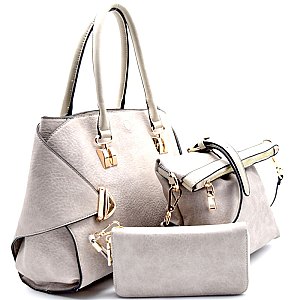 [S]LF0931W-LP Push-lock Accent 2 in 1 Satchel SET
