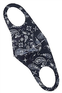 PACK OF 12 BLACK PAISLEY PRINT DUST PROOF WASHABLE MASK