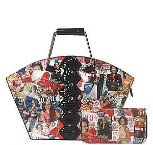 2 in 1 MICHELLE OBAMA Metal Handle Satchel Wallet Set