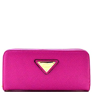 Triangle Logo Zip-around Slim Wallet
