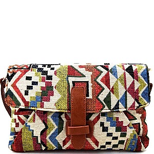 Tribal Aztec Print Cross Boutique Body Bag