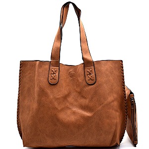 PP6436-LP Whipstitched Oversized 2 in 1 Shopper Tote