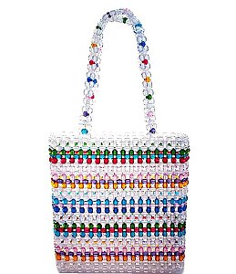 MULTI-BEADS HOLLOW TOTE BAG