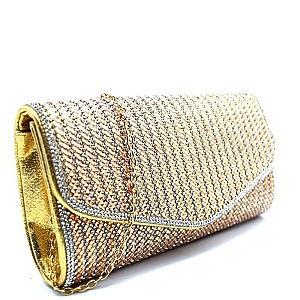 Rhinestone Semi-structured Flap Evening Bag