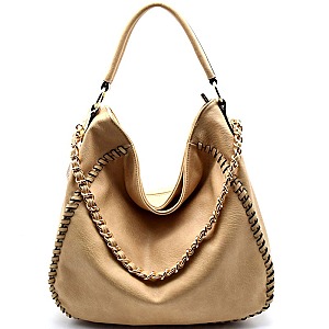 SS1192-LP Chain Accent Whipstitched Hobo