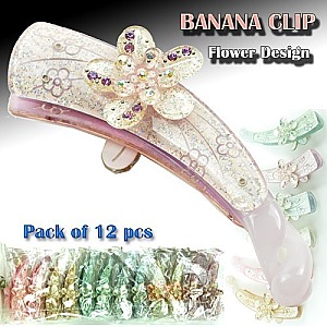 Hair Clamp Clip Banana Barrette - 12 EACH PACK