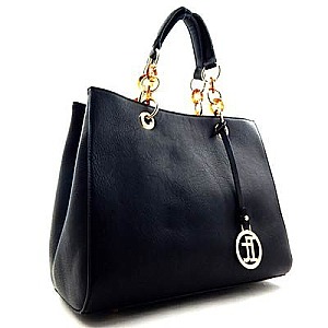 Chain Strap handle Accented Tote