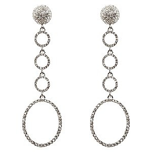 VE1641-LP Rhinestone 3D Pave Open-cut Post Earring