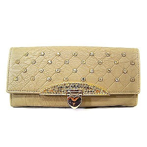 Stoned & Metal Accented Clutch Wallet