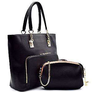 Multi Pocket 2 in 1 Chain Tote with Clutch - SET